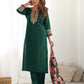 Silk Blend Embroidery, Sequence Work and lace Straight Kurta with Pant & Dupatta