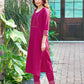 Cotton Blend Embroidered Straight Kurta with Pant & Dupatta