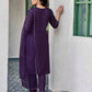 Cotton Blend Foil Printed and Gota Lace Straight Kurta with Pant & Dupatta