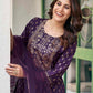 Cotton Blend Foil Printed and Gota Lace Straight Kurta with Pant & Dupatta