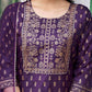Cotton Blend Foil Printed and Gota Lace Straight Kurta with Pant & Dupatta