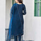 Cotton Blend Foil Printed, Embroidery and Gota Lace Straight Kurta with Pant & Dupatta