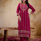 Pink Silk Embroidered Kurta Set with Pant & Dupatta