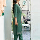 Silk Blend Embroidered Straight Kurta with Pant & Dupatta