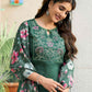 Silk Blend Embroidered Straight Kurta with Pant & Dupatta