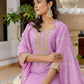 Silk Blend Embroidery Work and Embroidery Lace Straight Kurta with Pant & Dupatta