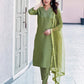 Silk Blend Sequence Embroidery Work and Lace Straight Kurta with Pant & Dupatta