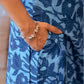 Light Blue Silk Printed V Neck 3/4 Sleeve Straight Kurta Set With Pant & Dupatta