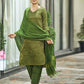 Art Silk Woven Straight Kurta with Pant & Dupatta
