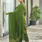 Art Silk Woven Straight Kurta with Pant & Dupatta