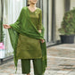 Art Silk Woven Straight Kurta with Pant & Dupatta