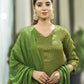 Art Silk Woven Straight Kurta with Pant & Dupatta