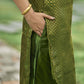 Art Silk Woven Straight Kurta with Pant & Dupatta