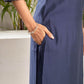 Silk Blend Embroidered Straight Kurta with Pant & Dupatta