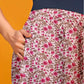 Light Pink Silk Floral Printed Round Neck 3/4 Sleeve Straight Kurta Set With Pant & Dupatta