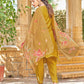 Silk Blend Embroidered Straight Kurta with Pant & Dupatta