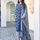 Rayon Floral Printed and Lace Straight Kurta with Pant & Dupatta