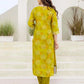 Cotton Blend Printed Straight Kurta with Pant & Dupatta