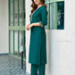 Silk Blend Embroidery Straight Kurta with Pant & Dupatta