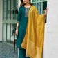 Silk Blend Embroidery Straight Kurta with Pant & Dupatta