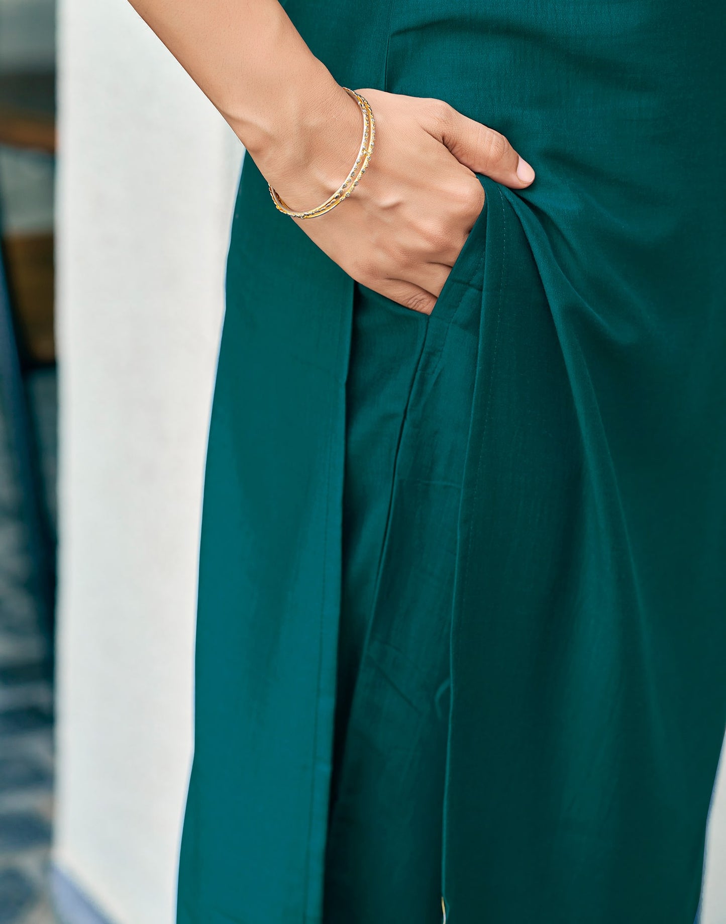Silk Blend Embroidery Straight Kurta with Pant & Dupatta