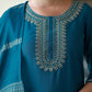Cotton Blend Embroidery and Lace Straight Kurta with Pant & Dupatta