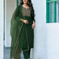 Silk Blend Dyed, Sequence Embroidery Work and Gota Lace Straight Kurta with Pant & Dupatta