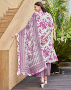 Viscose Rayon Floral Print Straight 3 Piece Kurta Set