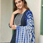 Cotton Blend Embroidered Straight Kurta with Pant & Dupatta