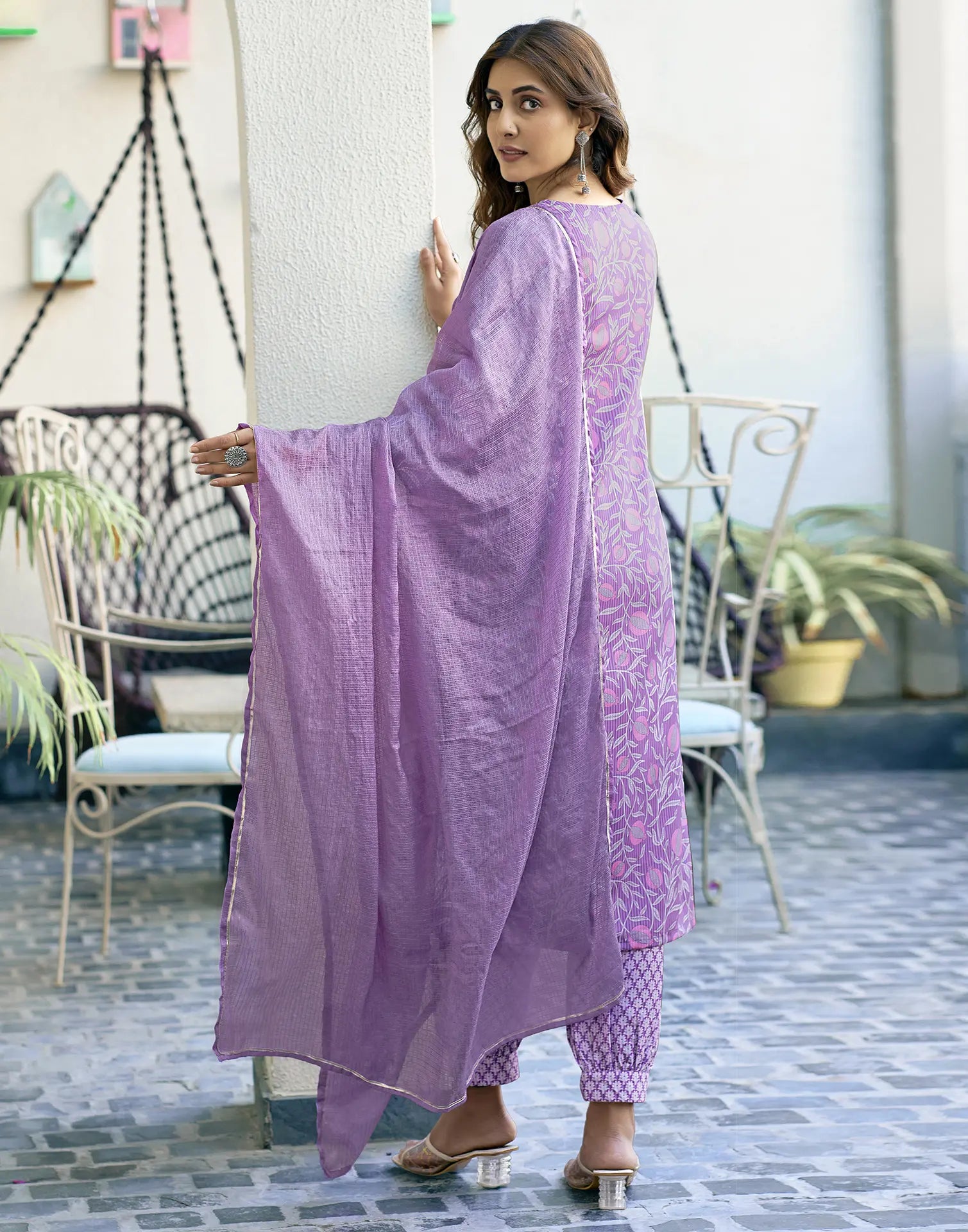 Rayon blend Printed Straight 3 Piece Kurta Set
