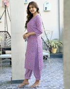 Rayon blend Printed Straight 3 Piece Kurta Set