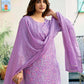 Rayon Printed Straight Kurta with Pant & Dupatta