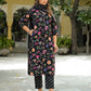 Cotton Straight Printed Round Neck Kurta with Pant & Dupatta