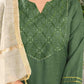 Cotton Blend Sequence, Embroidery Work and Gota Lace Straight Kurta with Pant & Dupatta