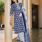 Rayon Floral Printed and Printed Fabric Lace Straight Kurta with Pant & Dupatta