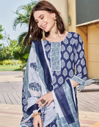 Viscose Rayon Floral Print Straight 3 Piece Kurta Set