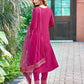 Cotton Blend Embroidered Straight Kurta with Pant & Dupatta