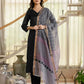 Affordable Black Cotton Blend Kurta Set with Pant & Dupatta for Women