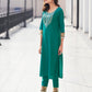 Silk Blend Sequence Embroidery Work and Lace Straight Kurta with Pant & Dupatta