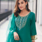 Silk Blend Sequence Embroidery Work and Lace Straight Kurta with Pant & Dupatta