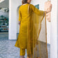 Silk Blend Sequence Embroidery Work and Lace Straight Kurta with Pant & Dupatta