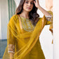 Silk Blend Sequence Embroidery Work and Lace Straight Kurta with Pant & Dupatta