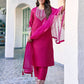 Silk Blend Sequence Embroidery Work and Lace Straight Kurta with Pant & Dupatta