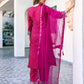 Silk Blend Sequence Embroidery Work and Lace Straight Kurta with Pant & Dupatta