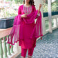 Silk Blend Sequence Embroidery Work and Lace Straight Kurta with Pant & Dupatta