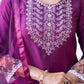 Silk Blend Sequence Embroidery Work and Lace Straight Kurta with Pant & Dupatta