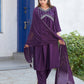 Silk Blend Sequence Embroidery Work and Gota Lace Alia Cut Kurta with Pant & Dupatta