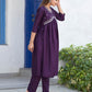 Silk Blend Sequence Embroidery Work and Gota Lace Alia Cut Kurta with Pant & Dupatta