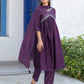Silk Blend Sequence Embroidery Work and Gota Lace Alia Cut Kurta with Pant & Dupatta