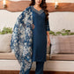 Cotton Blend Sequence, Embroidery Work and Gota Lace Straight Kurta with Pant & Dupatta